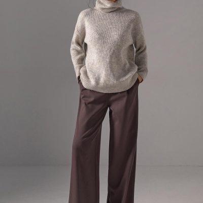 Alpaca Turtleneck Sweater Warm Mohair Wool Knit Pullover