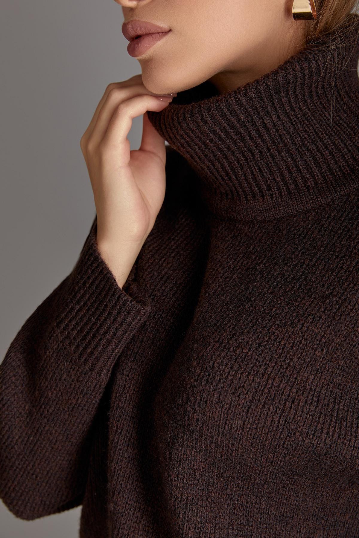 Oversized Turtleneck Sweater Warm Mohair Wool Baggy Long