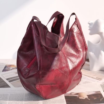 Soft Leather Tote Bag Women Large Capacity Shoulder